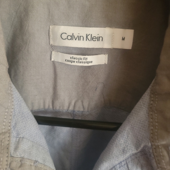 Mens sz M Calvin Klein Casual Blue shirt Long Sleeve can be rolled up - Picture 5 of 9